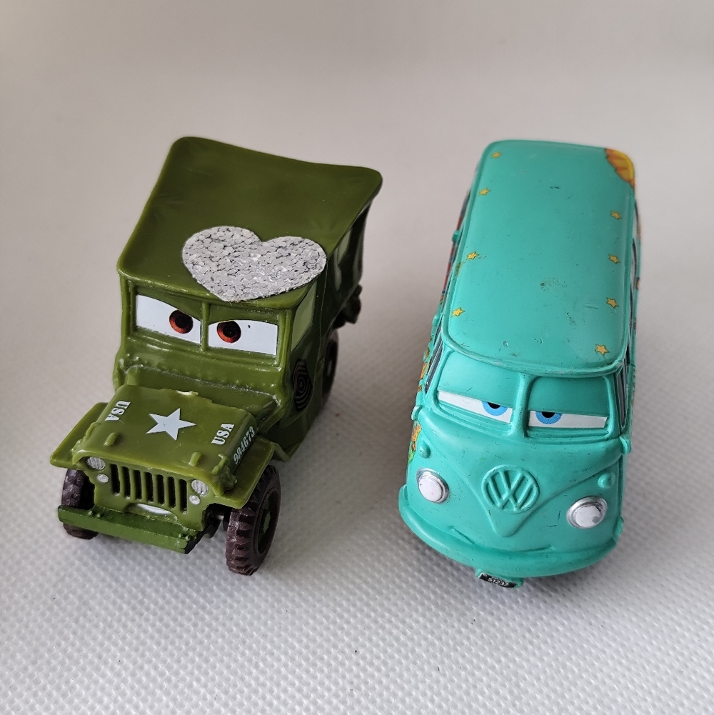 4/$50⭐️Green Military Jeep & Teal Van Kids Toy Car Set